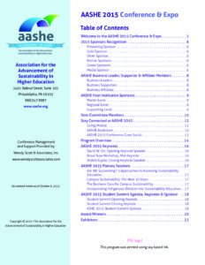 AASHE 2015 Schedule - The Association for the Advancement of